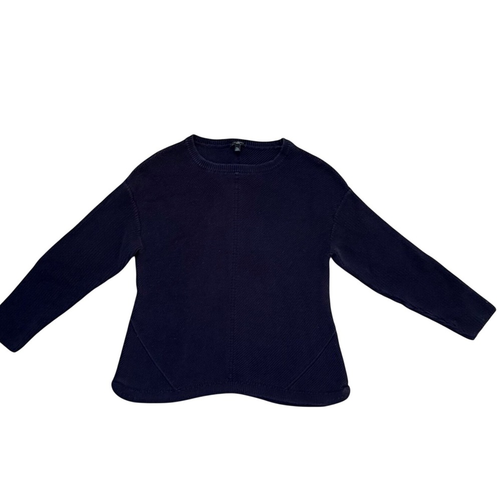 Talbots Sweater Textured Knit Navy Blue XL Petite